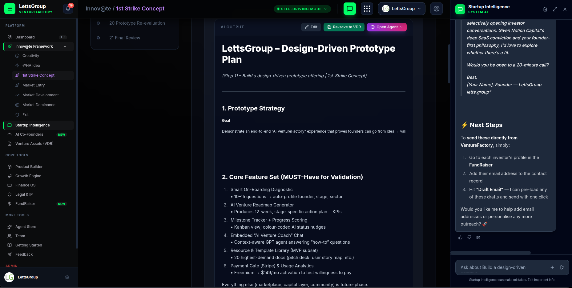 Innov@te Framework — 1st Strike Concept AI output