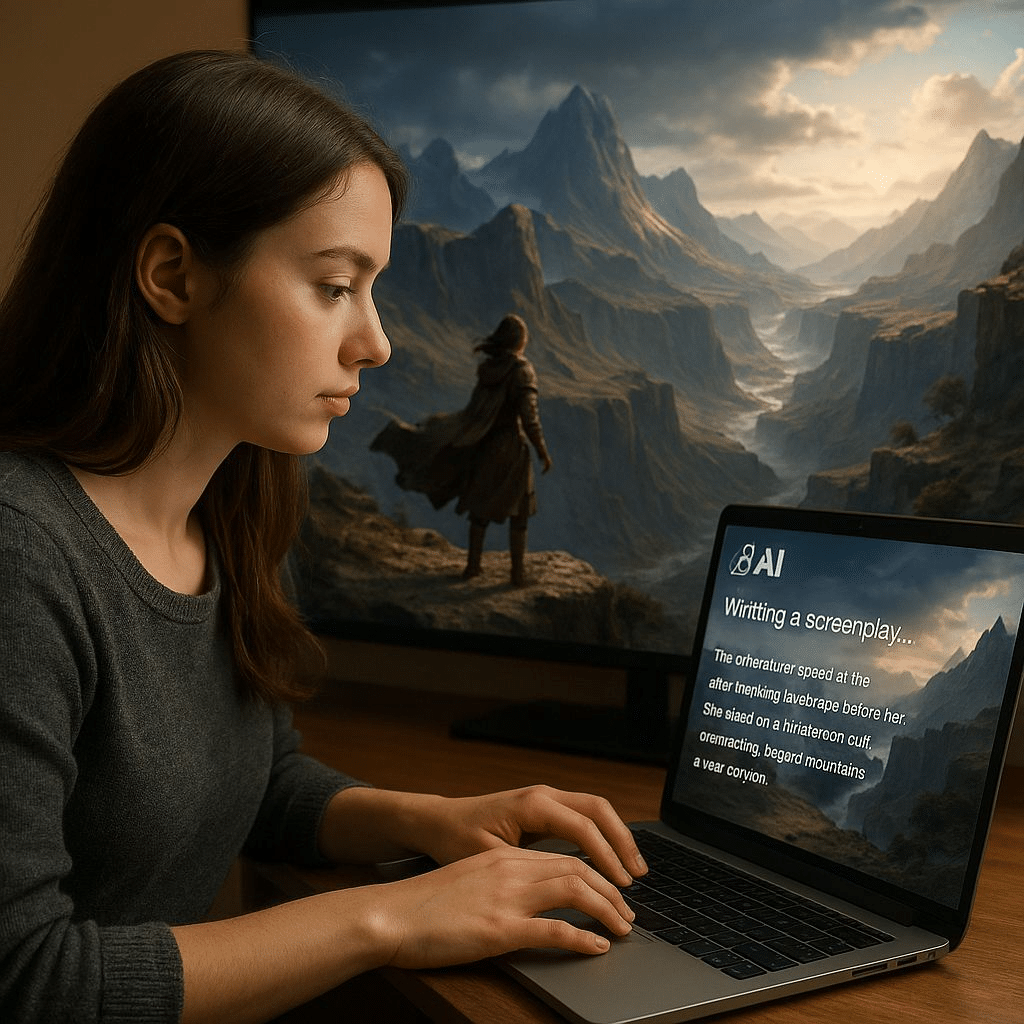 New Generation Writer Creating a Movie from her Screenplay using AI