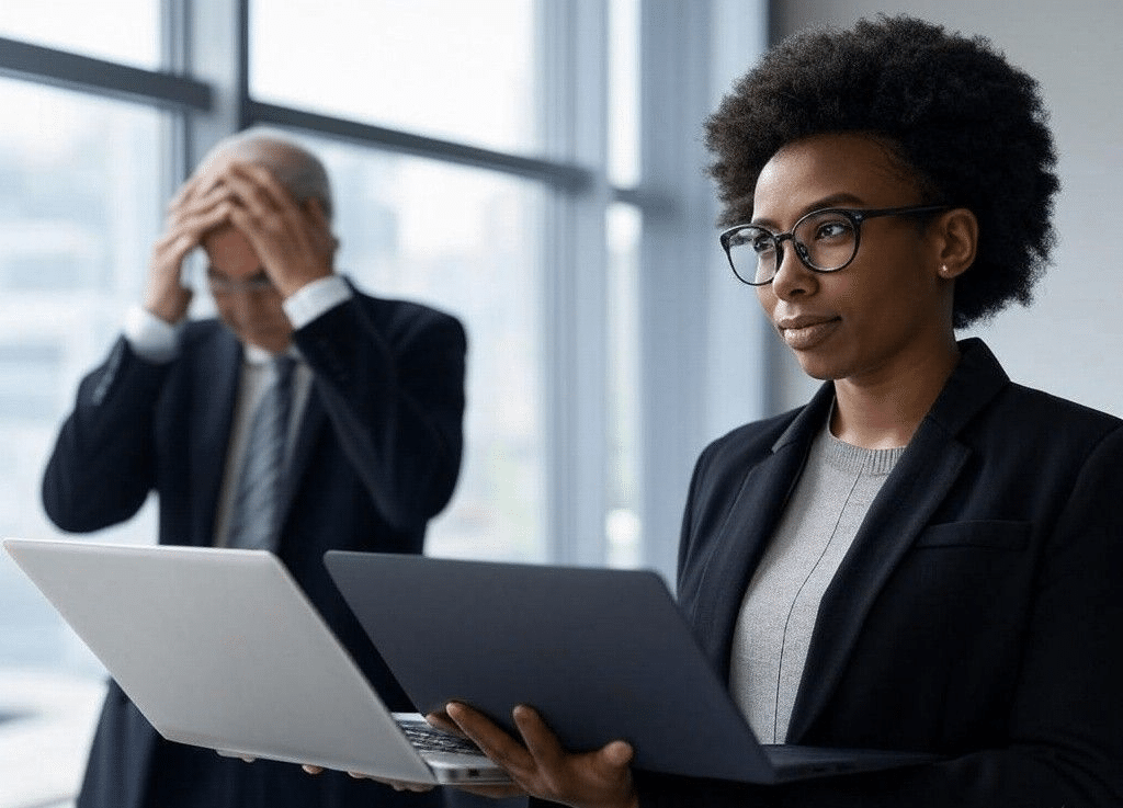 Female Tech Founder Confounds Corporate Manager