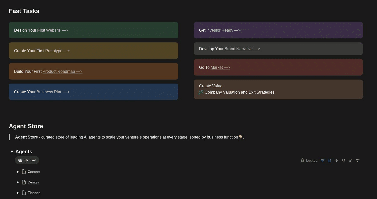 LettsGroup's AI VentureFactory Dashboard 0.3 - Fast Tasks and Agent Store