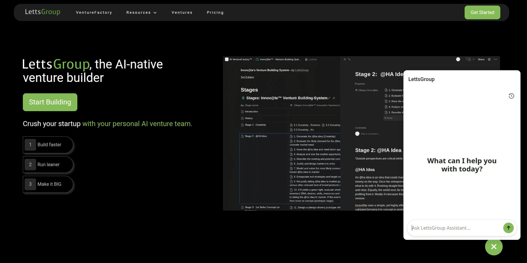 LettsGroup Homepage with New AI Assistant