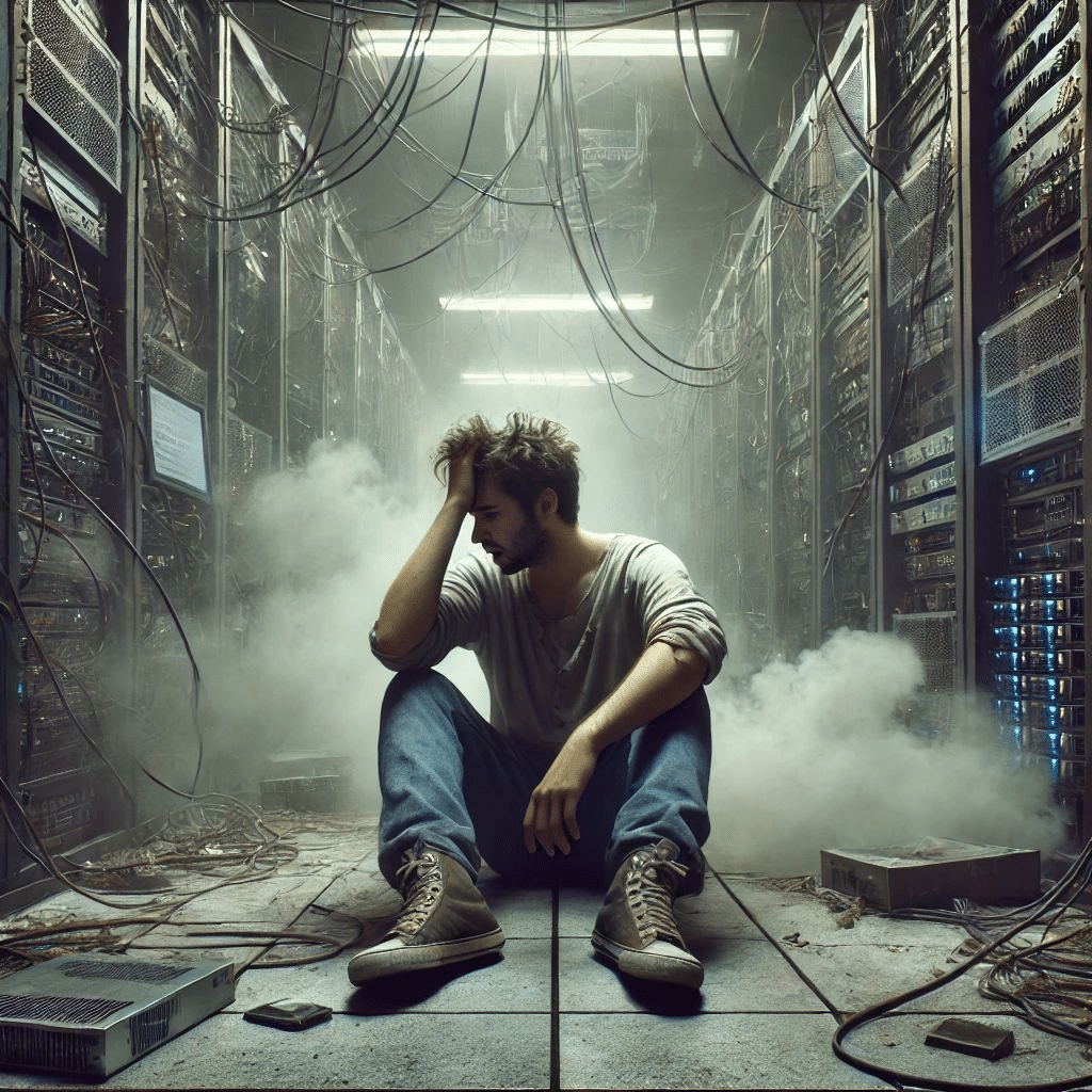 Tech Entrepreneur Pulling His Hair Out