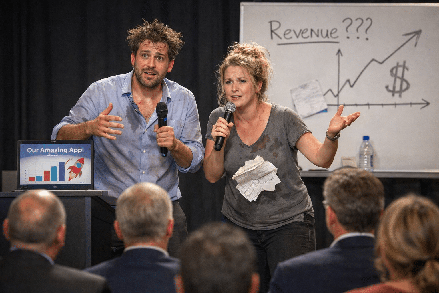 Startup Co-Founders Pitching to an Angel Network