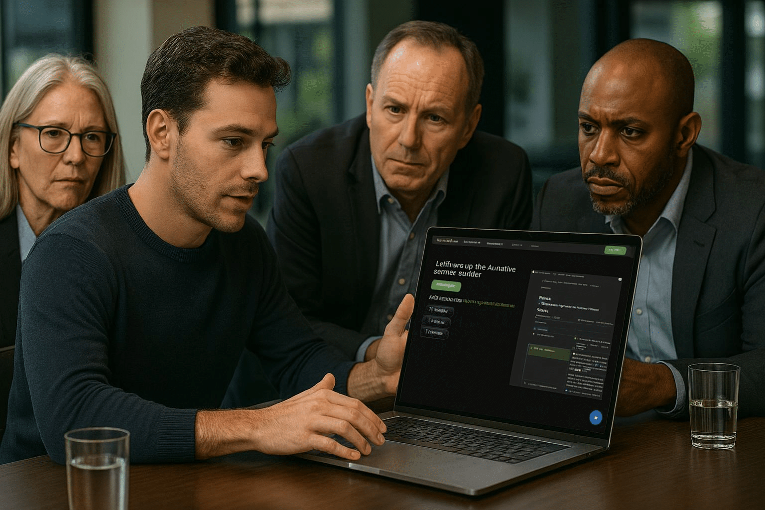 Tech Founder Showing off his Venture Building System to Investors