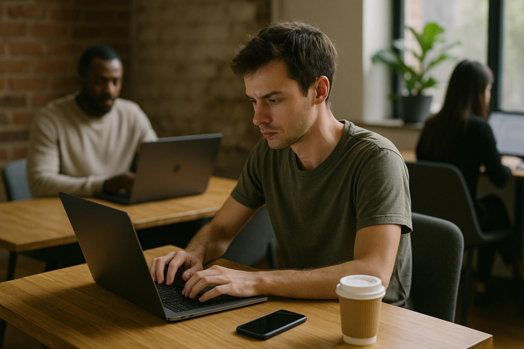 Solo Founder Working in Co-Working Space