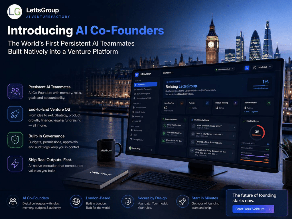 Image for LettsGroup AI VentureFactory Co-Founders Announcement