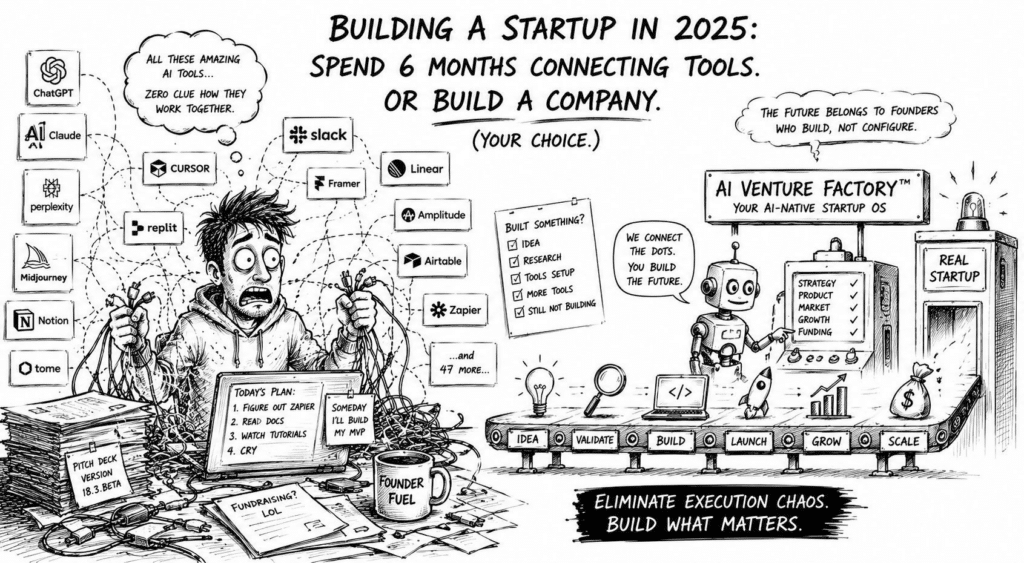 Building a company in 2025 - he should have used the VentureFactory....