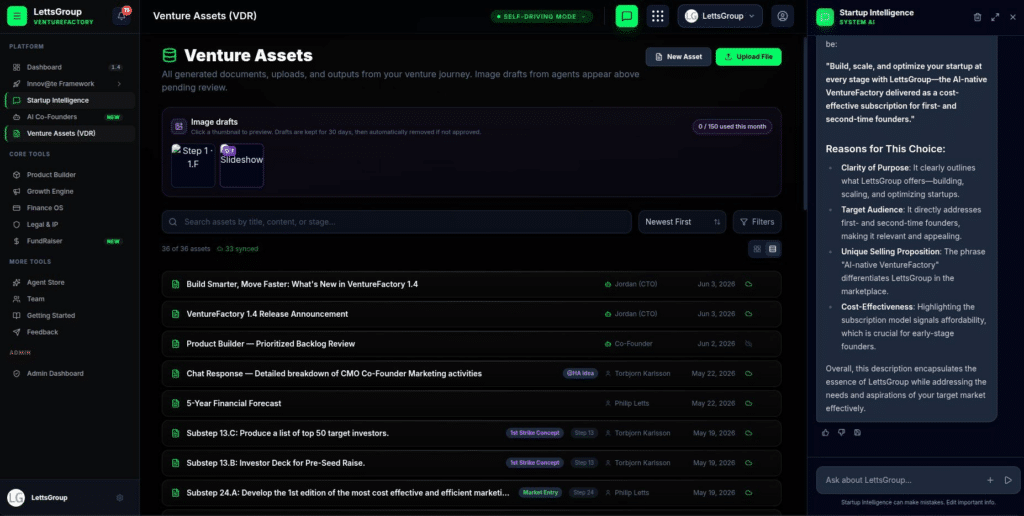 LettsGroup AI VentureFactory 1.4 - Venture Assets (VDR)