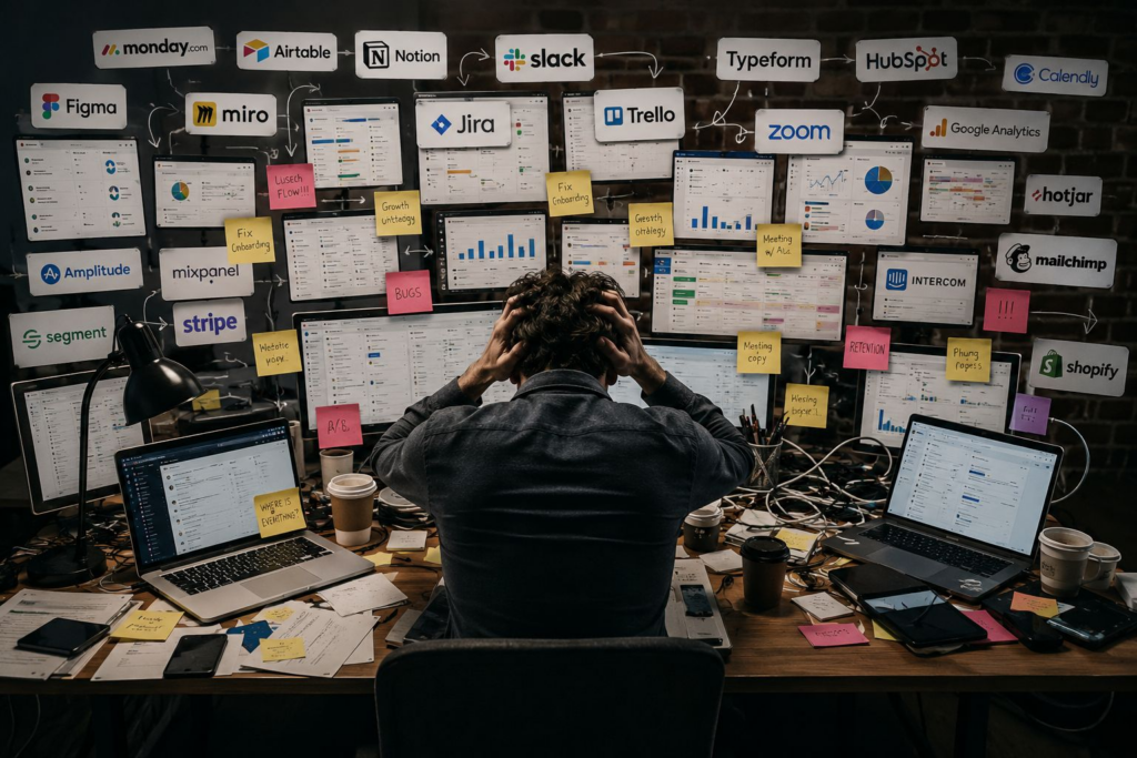 Overwhelmed  by dozens of disconnected startup tools and dashboards?
