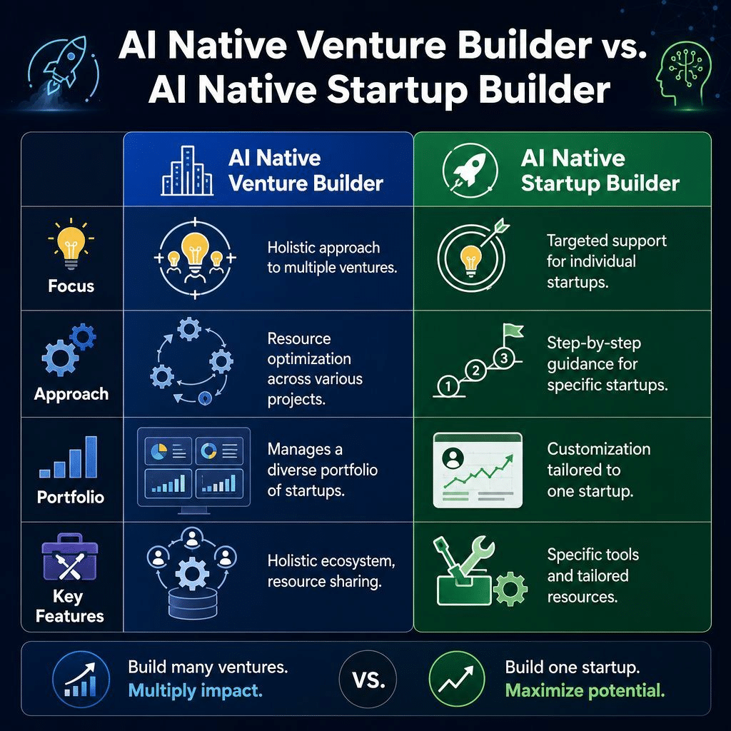 AI Native Venture Builder vs. AI Native Startup Builder